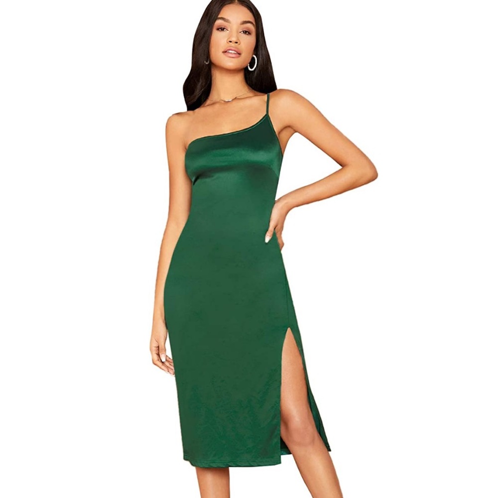 Brand new green wedding guest dress